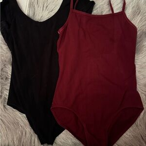 Capezio black and Balera burgundy leotard bundle!